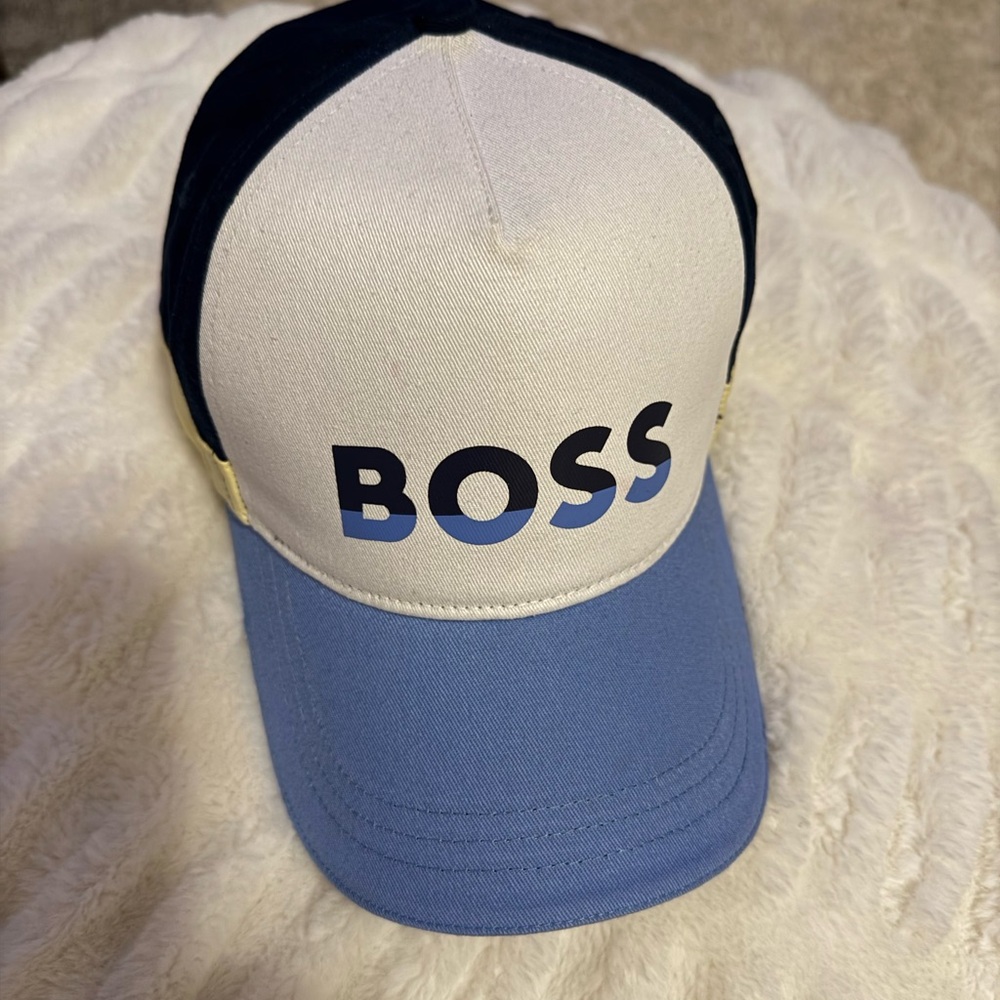 BOSS White and Blue Cap
